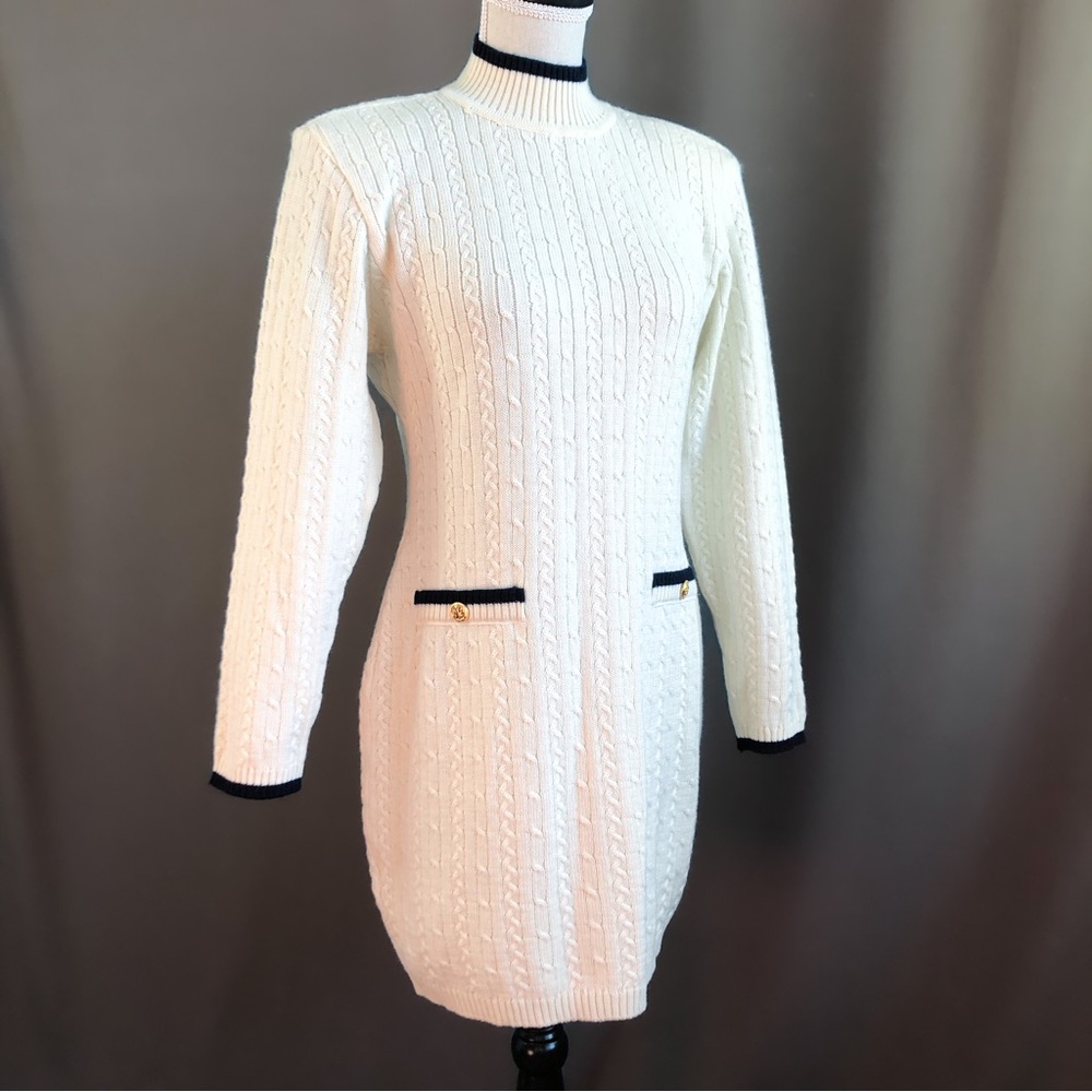 Vintage 90s Cable Knit Sweater Dress